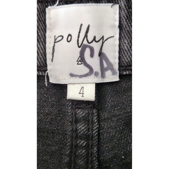 Princess Polly Ankle Zip‎ Jeans Women's Size 4 Black High Waisted Distressed - Picture 5 of 8